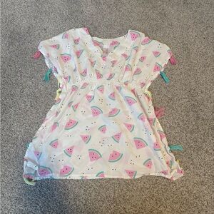 Watermelon Print Kids girl swim beach cover-up coverup. Small S 6/7. Cat & Jack